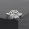 Anillo de Rosa con Espinas para Mujer, Simple y de Alta Gama, Anillo con Diseño de Flor Recortada para Dedo Índice, Anillo Dulce de Moda y Versátil Estilo Ins