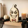 Novos enfeites de abóbora, fantasma e gato preto de madeira para o Halloween, para decoração de quarto e mesa de feriado, artesanato em madeira