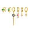 Exquisitos pendientes de circonita europeos y americanos, pendientes de diseño de nicho, pendientes de traje, pendientes largos de temperamento con borlas de esmeralda.