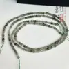 Producto semiterminado de cubo de cuarzo rutilado verde natural Pulsera DIY Cadena para clavícula Accesorios de cuentas sueltas facetadas de cristal rutilado verde