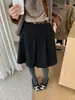 Falda Plisada de Lana a Cuadros Estilo Coreano Otoño e Invierno Té Verde Limón Versátil Adelgazante Temperamento Línea A (con cinturón)