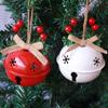 Campana navideña de copo de nieve de 8 cm, de hierro, con forma de fruta roja, colgante decorativo con borde cruzado, decoración para muebles navideños, campana grande de metal.