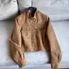 2026 Nueva Chaqueta Corta Casual de Ante y Terciopelo con Cuello Alto Top Cárdigan al por Mayor N6DW80705