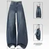 Jeans de Pierna Ancha de Cintura Alta para Mujer Tallas Grandes Chica Gordita Holgados Adelgazantes con Caída Pantalones Nuevos Populares 2026 Pantalones Saber