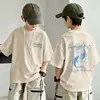 Genius Whale 26 Nueva Camiseta de Manga Corta de Verano Moderna y Fresca para Niños Mayores Camiseta Superior Elegante de Algodón Puro para Niños