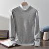 Suéter Plano de Doble Hilo de Nueve Puntos con Cuello Redondo para Hombre 100% Cachemira Pura Nuevo Casual de Negocios Suéter de Cachemira de Color Sólido