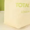 Nova Bolsa de Lona Casual e Simples para o Dia a Dia com Estampa de Letras Estilo Literário e Fresco Bolsa de Ombro Bolsa Tote para Compras