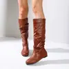 Botas Mujer Invierno Planas Mujer Botas Largas Señora Zapatos de Piel