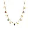 Pingente de Joia Borboleta Transfronteiriça Europeia e Americana Colar de Aço Titânio para Mulheres, Acessórios Coloridos, Simples e Elegante, Sensação de Alto Padrão, Banhado a Ouro 18K