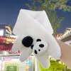 Bufanda de panda de dibujos animados linda y peluda para estudiante, gruesa, cálida, cruzada, estilo japonés, versátil, bufanda de imitación de piel de conejo