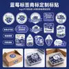 Etiqueta de arándanos, etiqueta de marca personalizada, etiqueta autoadhesiva con logotipo, caja de embalaje para frutas, caja de plástico, etiqueta para frutas