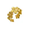 Anillos Hidráulicos de Acero Inoxidable 304 de Alta Venta Transfronteriza, Anillos Abiertos Ajustables de Acero de Titanio que No Se Desvanecen, Joyería al por Mayor