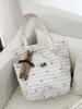 Bolso de hombro colorido de principios de primavera, bolso tote a cuadros, bolso de hombro con lazo, bolso versátil de gran capacidad, bolso de hombro dulce