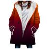 Venta caliente transfronteriza 2023 nueva gabardina para mujer invierno engrosada estilo europeo y americano color degradado abrigo con capucha al por mayor