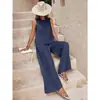 2025 Sudeste Asiático Algodón Lino Moda Casual Holgado Conjunto de Dos Piezas Top sin Mangas para Mujer Pantalones Sueltos Conjunto de Mujer Mujer