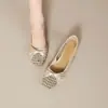 Zapatos de Salón de Estilo Francés con Boca Baja, Nuevos de Verano 2026 para Mujer, Zapatos Mary Jane Tejidos Transpirables Huecos con Tacón Grueso para Mujer