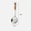 Comercio exterior red de colador de acero inoxidable 304, fideos, dumplings, cuchara, cuchara para aceite, colador, cocina doméstica, cuchara engrosada al por mayor