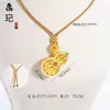 Colgante de Calabaza Chapado en Oro Tendencia de Tiktok, Dios de la Riqueza Amarillo, Brújula de los Ocho Tesoros Propicios, Cadena para Suéter de Cuerda para Cumplir Deseos al por Mayor