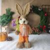 Regalos Hechos a Mano del Bosque Conejo de Paja de 35cm Decoración del Hogar Estilo Retro Pastoral Regalo Accesorios para Disparos en Ventanas de Bodas