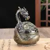 Cenicero Retro de Dragón y Serpiente con Tapa, A prueba de Viento, Polvo y Caídas, Adornos, Cenicero para Mesa de Café de Sala de Estar, Oficina en Casa