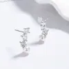 Pendientes de Plata de Ley 925 con Perla para Mujer, Pendientes de Perla de Concha, Joyería de Zirconia de Lujo Ligero de Alta Gama, Pendientes de Hélice de Diseño de Nicho