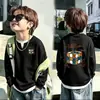 Camiseta de Manga Larga Elegante Estilo Coreano de Punto Waffle para Niños, Nueva Moda de Primavera y Otoño, Camisa Básica Casual Dos en Uno para Niños Mayores