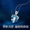 Colgante de topacio azul natural con forma de corazón de océano para mujer, chapado en plata 925, joyería al por mayor