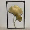 Marco negro de hoja de hierro de metal para colgar, pintura moderna de fondo para pared, decoración de pasillo, colgante de pared, joyería tridimensional