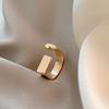 Anillo geométrico europeo y americano 925 para mujer, diseño simple, estilo frío, forma de D, moda cibernética, anillo abierto.