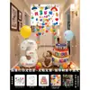 Accesorios para fotos de primer cumpleaños, tela colgante, globos con número, decoración de escena, pastel de ambiente para niños, decoración infantil