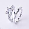 Zhenrong ebay AliExpress explosões comércio exterior transfronteiriço anel de pedra preciosa colorida incrustada anel quadrado europeu e americano anel de casamento