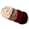 Otoño e Invierno 100% Cachemira Pura Cálido y a Prueba de Frío Gorro de Lana Tejido Moda Europea y Americana Versátil Gorro de Felpa para Otoño e Invierno