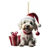 2023 novo pingente de Dachshund transfronteiriço Pingente de decoração para retrovisor de carro Pingente de decoração de festa de Natal para casa
