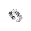 S925 Anel de Prata Esterlina Plissado Irregular Simples Forma Plain Silver Oval Abertura Ajustável Anel Feminino R00471