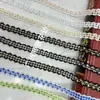 Fábrica en stock ventas directas encaje de seda dorado y plateado banda de encaje con forma de ola beige vestido de novia ropa para niños adornos Hanfu accesorios