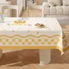 Toalha de Mesa Desenho Animado, Sem Lavagem, Impermeável, À Prova de Óleo, Resistente ao Calor, Estilo Dopamina Creme, Toalha de Mesa Retangular, Protetor de Mesa, Chá