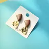 Oferta Especial Aguja de Plata Esterlina 925 Chapado en Oro Real Borla Geométrica Nuevo Diseño Pendientes de Moda Simples de Alta Calidad para Mujer