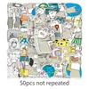 50 Hojas Pegatinas Originales Ratón Vida Dibujos Animados Animales Ratones Dibujado a Mano Lindas Impermeables Decoración Diario Pegatinas Guka