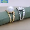Accesorios DIY Anillo de Perla Simple Retro de Plata de Ley S925 Soporte Vacío Anillo Abierto Soporte de Anillo Soporte de Plata Semi-terminado para Mujeres