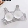 Sujetador Inalámbrico de Talla Grande con Cierre Frontal de Comercio Exterior, Transpirable, Amigable con la Piel, Cómodo, Absorbente de Sudor, Ropa Interior de Algodón Puro para Mujeres de Mediana Edad y Mayores
