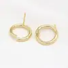 Accesorios de joyería DIY: pendientes circulares de aguja de plata 925 chapados en cobre coreano, hechos a mano en oro de 14 quilates.