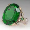 Anillo transfronterizo europeo y americano nuevo con incrustaciones de circón multicolor para mujer Wish temu Amazon Caliente al por mayor