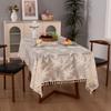 Nova toalha de mesa bege simples doméstica americana jacquard tassel renda retangular toalha de mesa de mesa toalha de mesa toalha de mesa