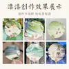 Traje de abanico de pintura artesanía abanico estilo nacional diy abanico de pintura paquete de material de pigmento grupo abanico regalo pequeño para niños juego completo