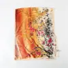 Pañuelo de Seda Estampado Floral de Mariposa Flor Cortada Primavera y Verano Pañuelo Largo Grande Chal de Viaje de Alta Gama Protección Solar Pañuelo para Mujer Pañuelo para la Cabeza