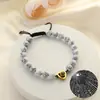 Amazon Nuevo 100 Idiomas Te Amo Pulsera de Piedra Natural Ojo de Tigre Pulsera Tejida a Mano para Pareja