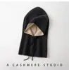 Conjunto de Gorro y Bufanda de Cachemira de Doble Capa para Otoño e Invierno para Mujer, Gorro de Punto, Protección Gruesa para el Cuello, Cálido, Protección contra el Frío, Bufanda con Bloques de Color