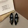 Zapatos de Moda Trendy para Mujer Estilo Francés 2026 Primavera que Aumentan la Altura, para Viajar, con Hebilla Metálica y Correa, Zapatos Mary Jane para Combinar con Faldas