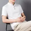 Camiseta Masculina de Manga Curta com Gola Alta Homens Retrô Sensação de Alto Padrão 2026 Verão Nova Chegada Ombro Normal Emagrecimento Manga Curta Camisa Polo Homens
