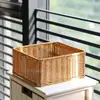 Mesa de Té Cesta de Bocadillos Mesita de Noche Caja de Almacenamiento Cesta con Cajón Cesta de Almacenamiento para Artículos de Baño Marco de Ratán de Plástico